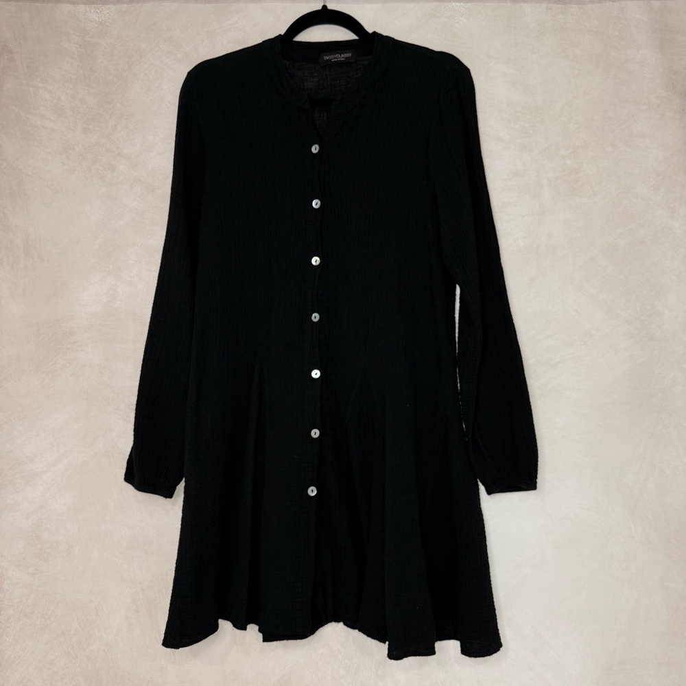 SassyClassy Muslin Button Down Shirt Dress